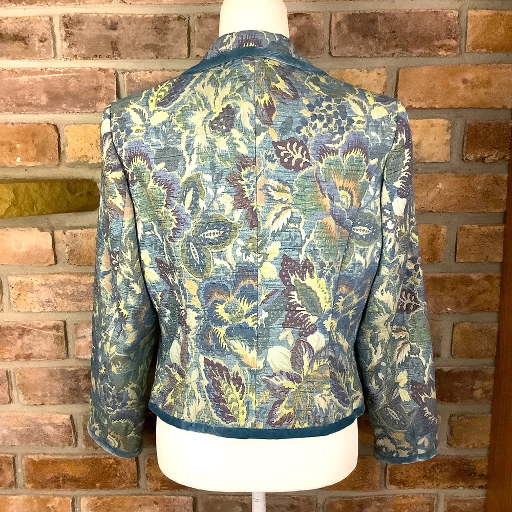 TALBOTS Floral Brocade Tapestry Blazer Jacket - Picture 2 of 10